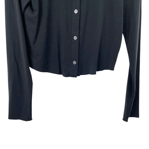 Aritzia Wilfred button up cropped shirt top Size S black - Picture 4 of 6